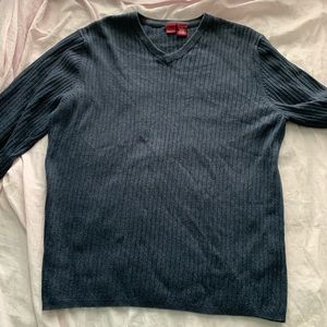 navy blue ribbed sweater